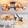 Chehalis Plafonnier, Boule lumineuse 55 cm Ambre, 6 lumières