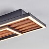 Meron Plafonnier LED Couleur bois, Noir, 1 lumière