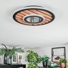 Meron Plafonnier LED Couleur bois, Noir, 1 lumière