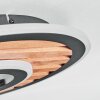 Meron Plafonnier LED Couleur bois, Noir, 1 lumière