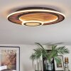 Meron Plafonnier LED Couleur bois, Noir, 1 lumière