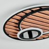 Meron Plafonnier LED Couleur bois, Noir, 1 lumière