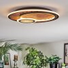 Meron Plafonnier LED Couleur bois, Noir, 1 lumière