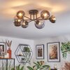 Chehalis Plafonnier, Boule lumineuse Clair, Fumé, 6 lumières