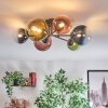 Chehalis Plafonnier, Boule lumineuse Bleu, Vert, Clair, Cuivré, 6 lumières