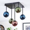 Chehalis Plafonnier, Boule lumineuse Bleu, Vert, Cuivré, 5 lumières