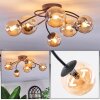 Chehalis Plafonnier, Boule lumineuse 56 cm Ambre, 6 lumières