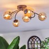 Chehalis Plafonnier, Boule lumineuse 56 cm Ambre, 6 lumières