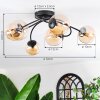 Chehalis Plafonnier, Boule lumineuse 56 cm Ambre, 6 lumières