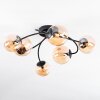 Chehalis Plafonnier, Boule lumineuse 56 cm Ambre, 6 lumières