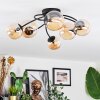 Chehalis Plafonnier, Boule lumineuse 56 cm Ambre, 6 lumières