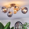 Chehalis Plafonnier, Boule lumineuse 64 cm Ambre, Clair, Fumé, 6 lumières