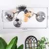 Chehalis Plafonnier, Boule lumineuse 64 cm Ambre, Clair, Fumé, 6 lumières