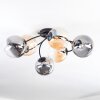 Chehalis Plafonnier, Boule lumineuse 64 cm Ambre, Clair, Fumé, 6 lumières