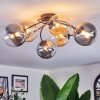 Chehalis Plafonnier, Boule lumineuse 64 cm Ambre, Clair, Fumé, 6 lumières