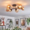 Chehalis Plafonnier, Boule lumineuse 60 cm Ambre, Clair, 6 lumières