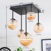 Chehalis Plafonnier, Boule lumineuse Ambre, 5 lumières