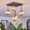 Chehalis Plafonnier, Boule lumineuse Ambre, 5 lumières