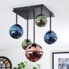 Chehalis Plafonnier, Boule lumineuse Bleu, Vert, Cuivré, 5 lumières