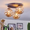 Chehalis Plafonnier, Boule lumineuse 34 cm Ambre, 3 lumières Chehalis Plafonnier, Boule lumineuse 34 cm Ambre, 3 lumières