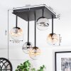 Chehalis Plafonnier, Boule lumineuse Ambre, Clair, Fumé, 5 lumières