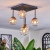 Chehalis Plafonnier, Boule lumineuse Ambre, Clair, 5 lumières