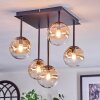 Chehalis Plafonnier, Boule lumineuse Ambre, Clair, 5 lumières