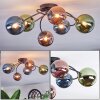 Chehalis Plafonnier, Boule lumineuse Bleu, Vert, Cuivré, 6 lumières