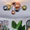 Chehalis Plafonnier, Boule lumineuse Bleu, Vert, Cuivré, 6 lumières