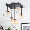 Chehalis Plafonnier, Boule lumineuse Ambre, Clair, 5 lumières