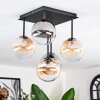 Chehalis Plafonnier, Boule lumineuse Ambre, Clair, Fumé, 5 lumières