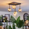 Chehalis Plafonnier, Boule lumineuse Ambre, Clair, Fumé, 5 lumières