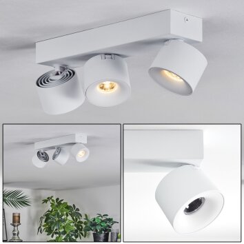 Narel Plafonnier, Spot de plafond LED Blanc, 3 lumières