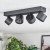 Narel Plafonnier, Spot de plafond LED Noir, 4 lumières