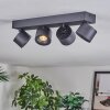 Narel Plafonnier, Spot de plafond LED Noir, 4 lumières