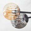 Chehalis Plafonnier, Boule lumineuse 55 cm Ambre, Fumé, 6 lumières