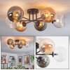 Chehalis Plafonnier, Boule lumineuse 62 cm Ambre, Clair, Fumé, 6 lumières