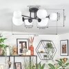 Chehalis Plafonnier, Boule lumineuse 62 cm Blanc, 6 lumières