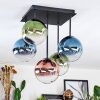 Chehalis Plafonnier, Boule lumineuse Bleu, Vert, Clair, Cuivré, 5 lumières