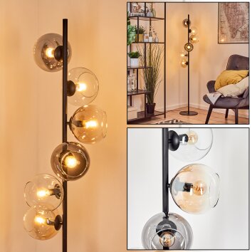 Koyoto Boule lumineuse, Lampadaire 32 cm Ambre, Clair, Fumé, 6 lumières