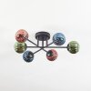 Chehalis Plafonnier, Boule lumineuse 51 cm Bleu, Vert, Cuivré, 6 lumières