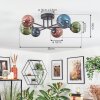 Chehalis Plafonnier, Boule lumineuse 55 cm Bleu, Vert, Cuivré, 6 lumières