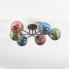 Chehalis Plafonnier, Boule lumineuse 62 cm Bleu, Vert, Cuivré, 6 lumières