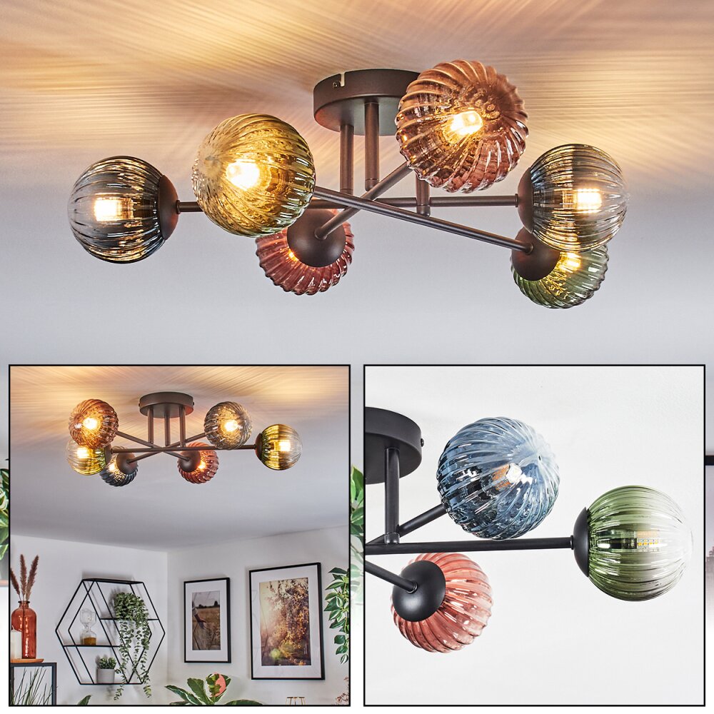 Chehalis Plafonnier, Boule lumineuse 51 cm Bleu, Vert, Clair, Cuivré, 6 lumières main product photo