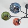 Koyoto Plafonnier, Boule lumineuse 78 cm Bleu, Vert, Cuivré, 6 lumières
