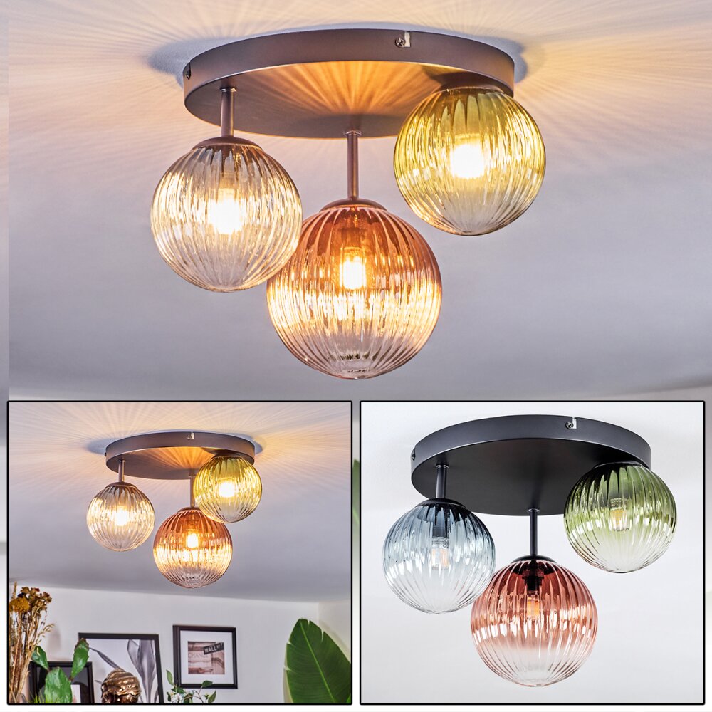 Chehalis Plafonnier, Boule lumineuse 30.5 cm Bleu, Vert, Clair, Cuivré, 3 lumières main product photo