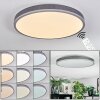 Salmi Plafonnier, Panel LED Gris, Argenté, 1 lumière, Télécommandes
