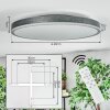 Salmi Plafonnier, Panel LED Gris, Argenté, 1 lumière, Télécommandes