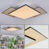 Barullu Plafonnier, Panel LED Couleur bois, Noir, Blanc, 1 lumière