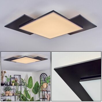 Barullu Plafonnier, Panel LED Noir, Blanc, 1 lumière